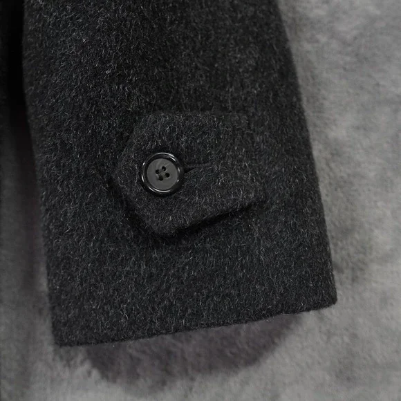 VTG Jones New York Heathered Melton Wool Coat Womens 44 Gray Minimalist Made USA - Picture 7 of 13